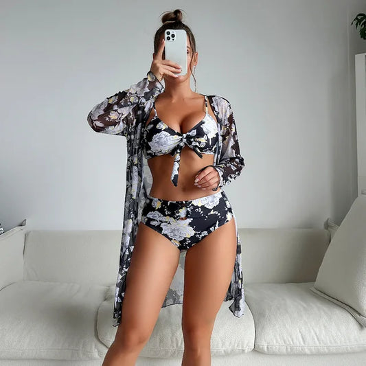 Charice® | Élégant bikini d'été taille haute avec imprimé floral