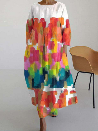Cheska® | Magnifique robe aux imprimés colorés