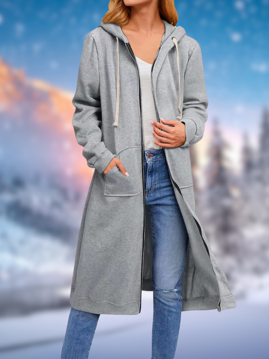 Brina® | Manteau long élégant avec cordon de serrage