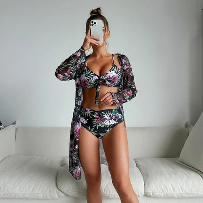 Charice® | Élégant bikini d'été taille haute avec imprimé floral