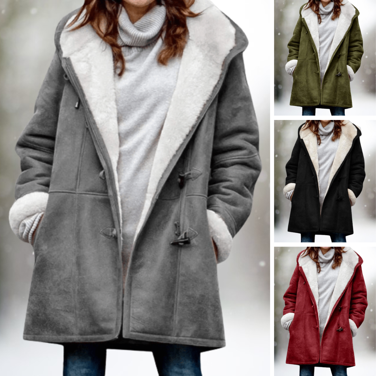 Maxine® | Manteau premium avec capuche demi-longue