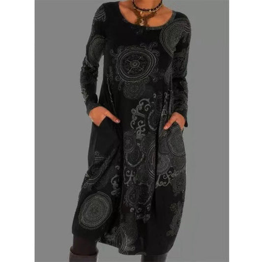 Alexia® | Robe élégante à Manches Longues Avec Imprimé Ethnique