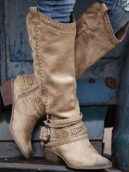 Annie® | Bottes cowgirl vintage à bout pointu genou haut