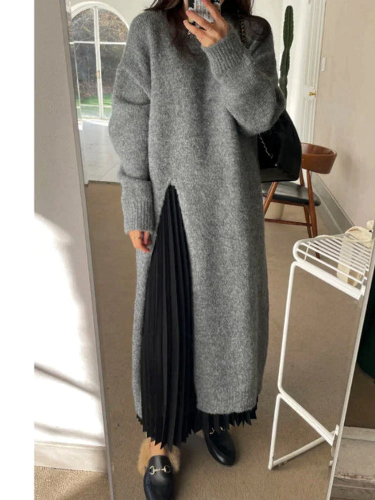 Lisa® | Robe à Manches Longues en Laine Vintage, élégante et De Haute Qualité