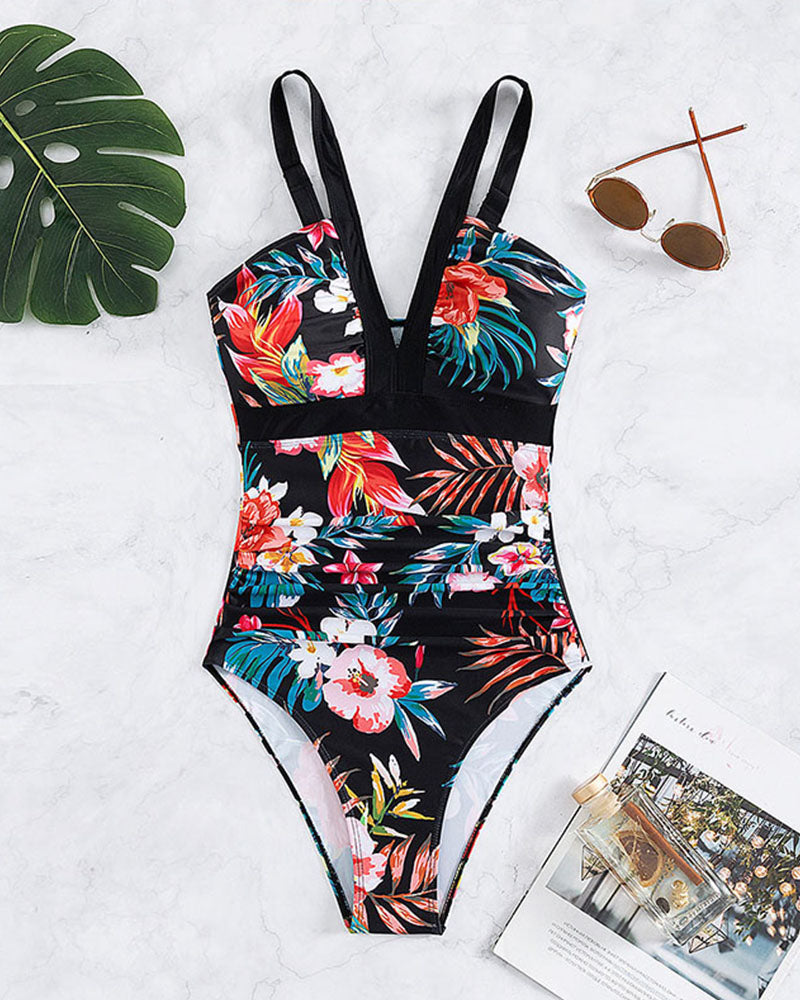 Hana® | Maillot de bain une pièce à la mode avec imprimé floral