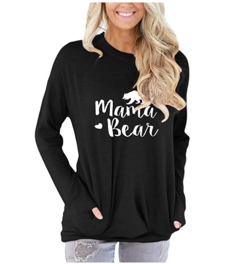 Women’s Long Sleeve Mama Bear Top with Pockets in 10 Colors S-XXL - Wazzi's Wear