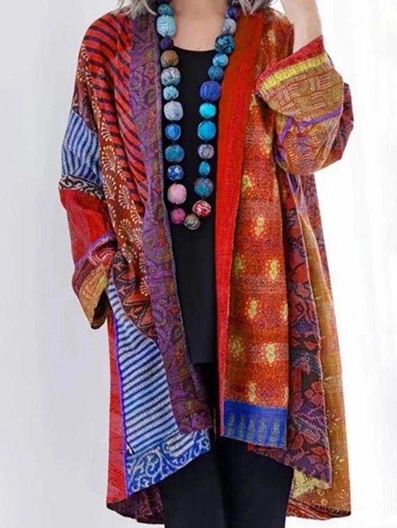 Loose Ethnic Style Long-sleeved Printed Cardigan Shopvhs.com