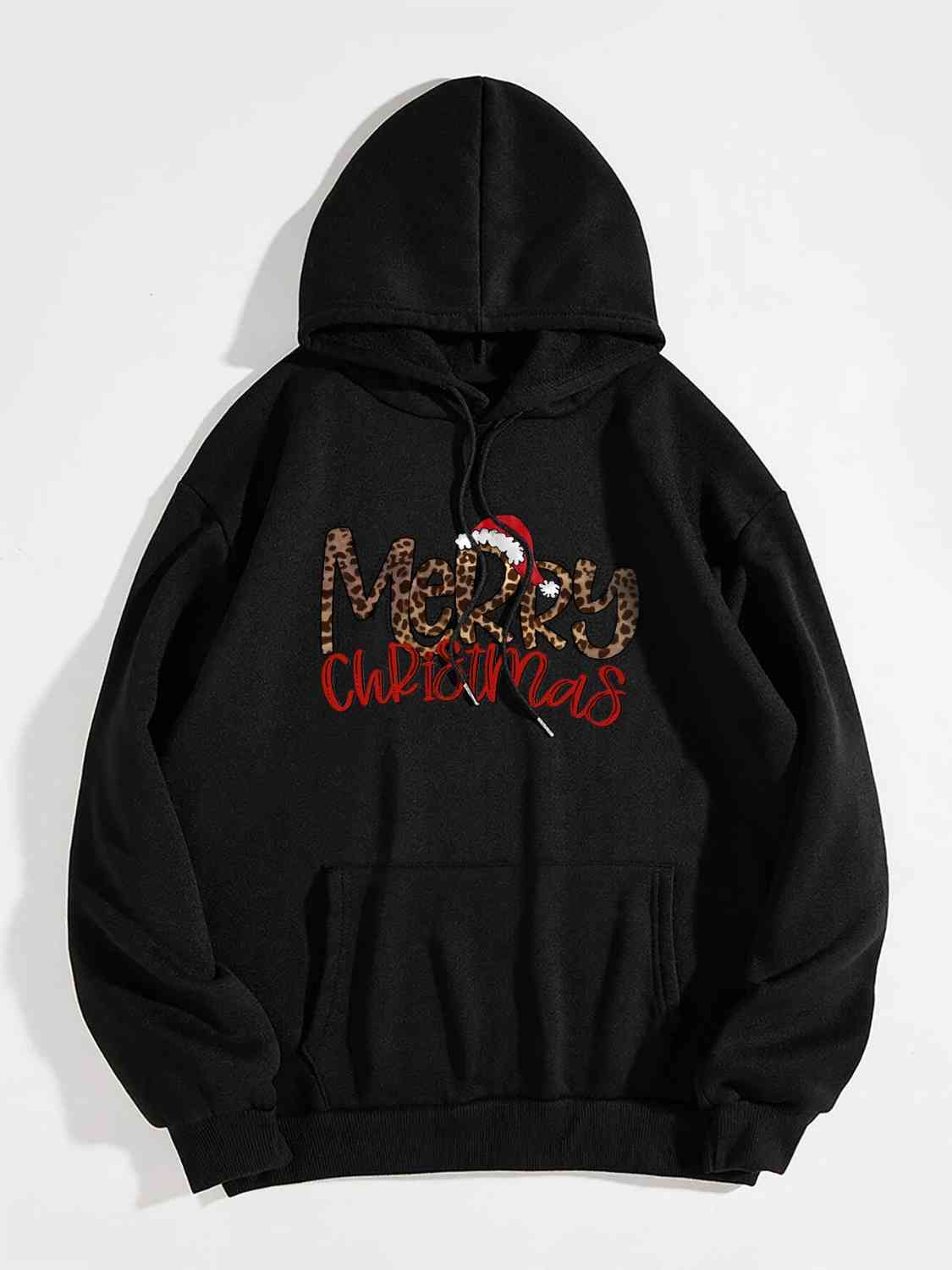 MERRY CHRISTMAS Graphic Drawstring Hoodie Lavender Christmas christmas sweater clothes E@M@E Ship From Overseas