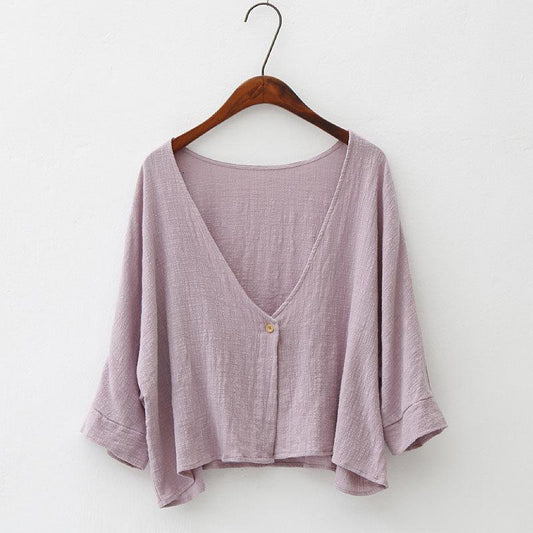 Buddha Trends Cardigans Pink / One Size Soft Bat Sleeve Short Cardigan