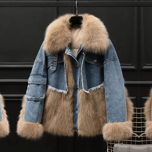 Faux Fur Denim Coat - Kelly Obi New York