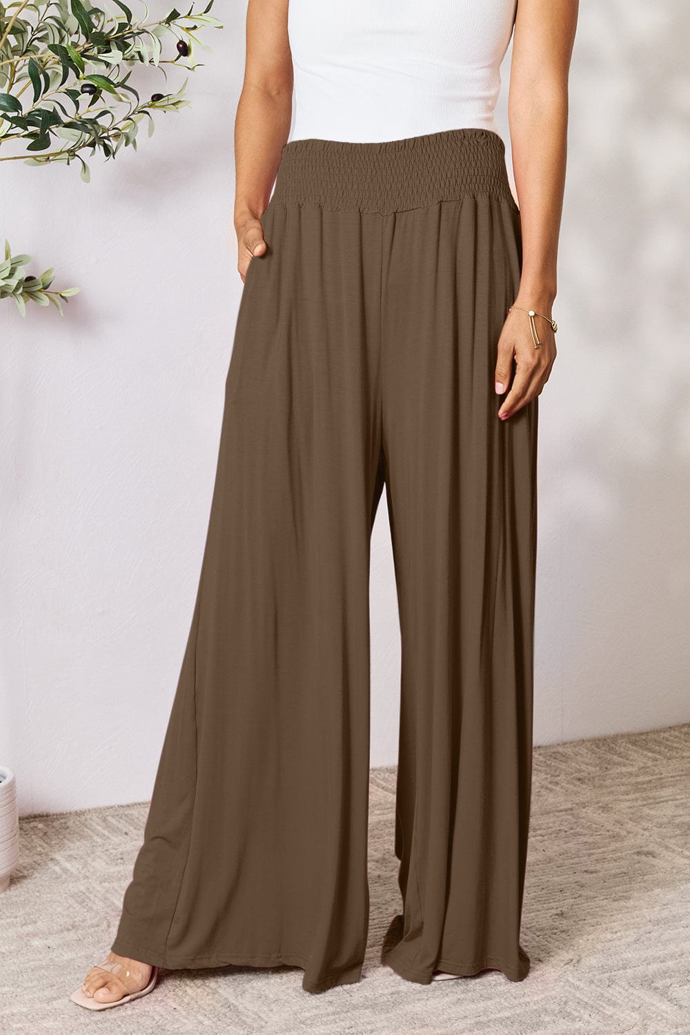 The802Gypsy pants ❤GYPSY-Double Take-Wide Waistband Wide Leg Pants