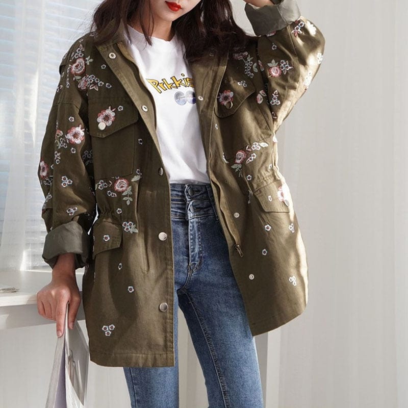 wickedafstore Gardenia Embroidery Coat