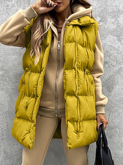 Women's Coats Solid Sleeveless Loose Pocket Zipper Cotton Vest - Coats & Jackets - Instastyled | Online Fashion Free Shipping Clothing, Dresses, Tops, Shoes - 13/12/2021 - COA2112131357 - Coats & Jackets