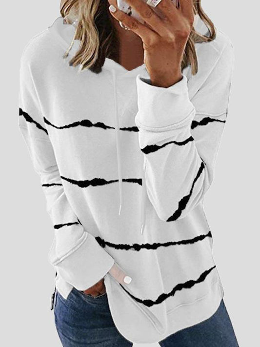 Women's Hoodies Loose Striped Split Long Sleeve Hoodie - Hoodies - INS | Online Fashion Free Shipping Clothing, Dresses, Tops, Shoes - 09/08/2021 - 10-20 - Category_Hoodies